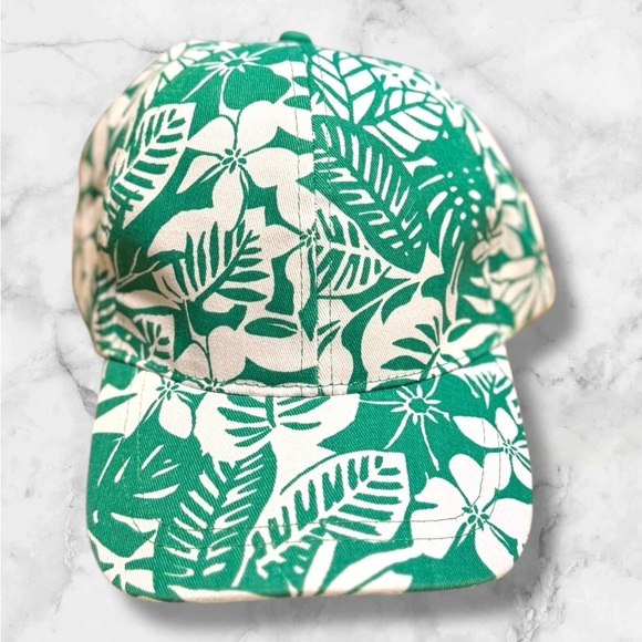 🆕Adult Tropical Green and White Floral Cap - Picture 3 of 10